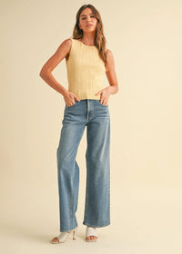 Sabine Ribbed Tank - Custard