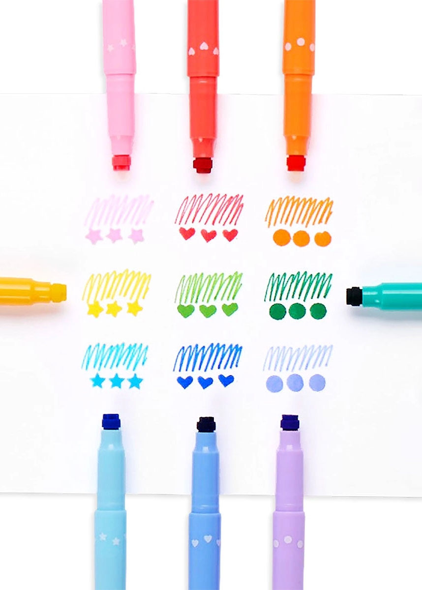 Confetti Stamp Double-Ended Markers