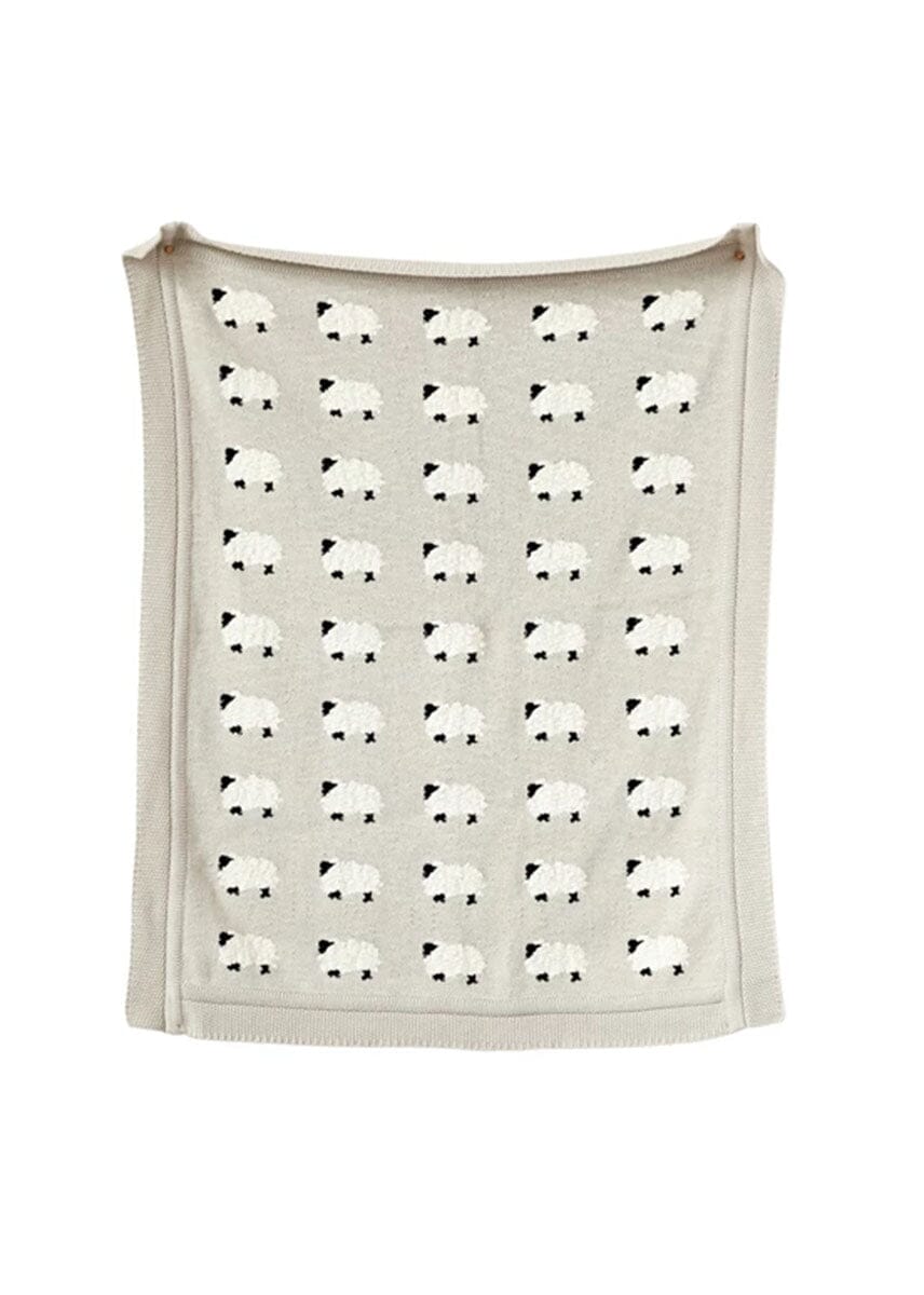 Knit Baby Blanket - Sheep