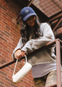 Chi Embroidered Dad Hat - Dark Denim