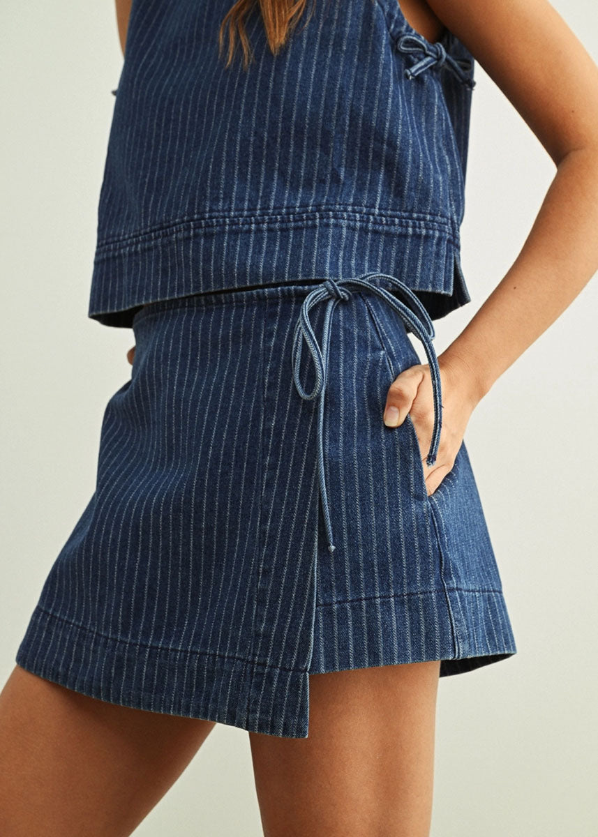 Astrid Mini Skirt - Denim Blue