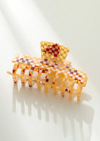 Golden Checkerboard Large Claw Clip