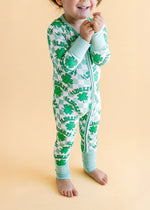 Lucky Shamrock Bamboo Zipper Romper