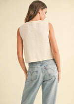 Indie Knit Tie-Front Vest - Cream