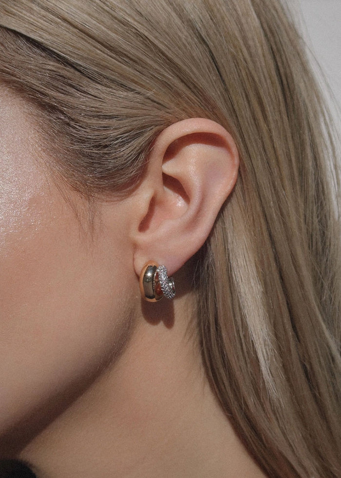 Conrad Pave Hoops - Mixed Metal