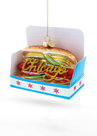 Classic Chicago Style Hot Dog Ornament