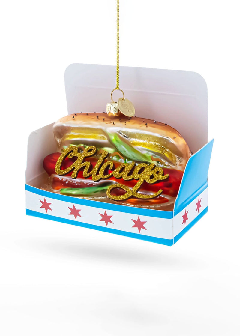 Classic Chicago Style Hot Dog Ornament