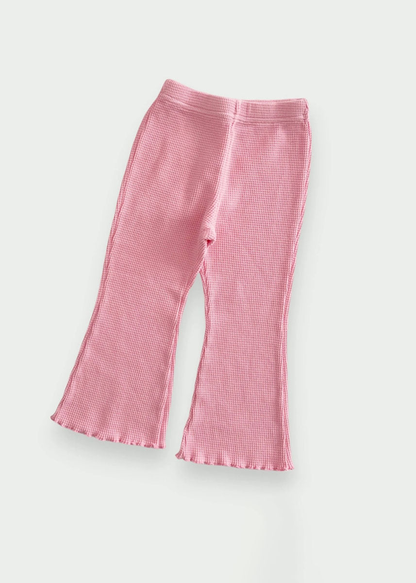 Waffle Lettuce Edge Flares - Pink