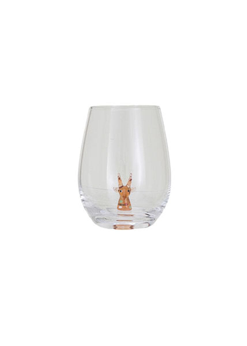 Stemless Holiday Figurine Wine Glasses