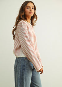 Anne Cardigan - Rose Stripe