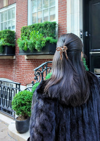 Coquette Bow Hair Claw - Leopard