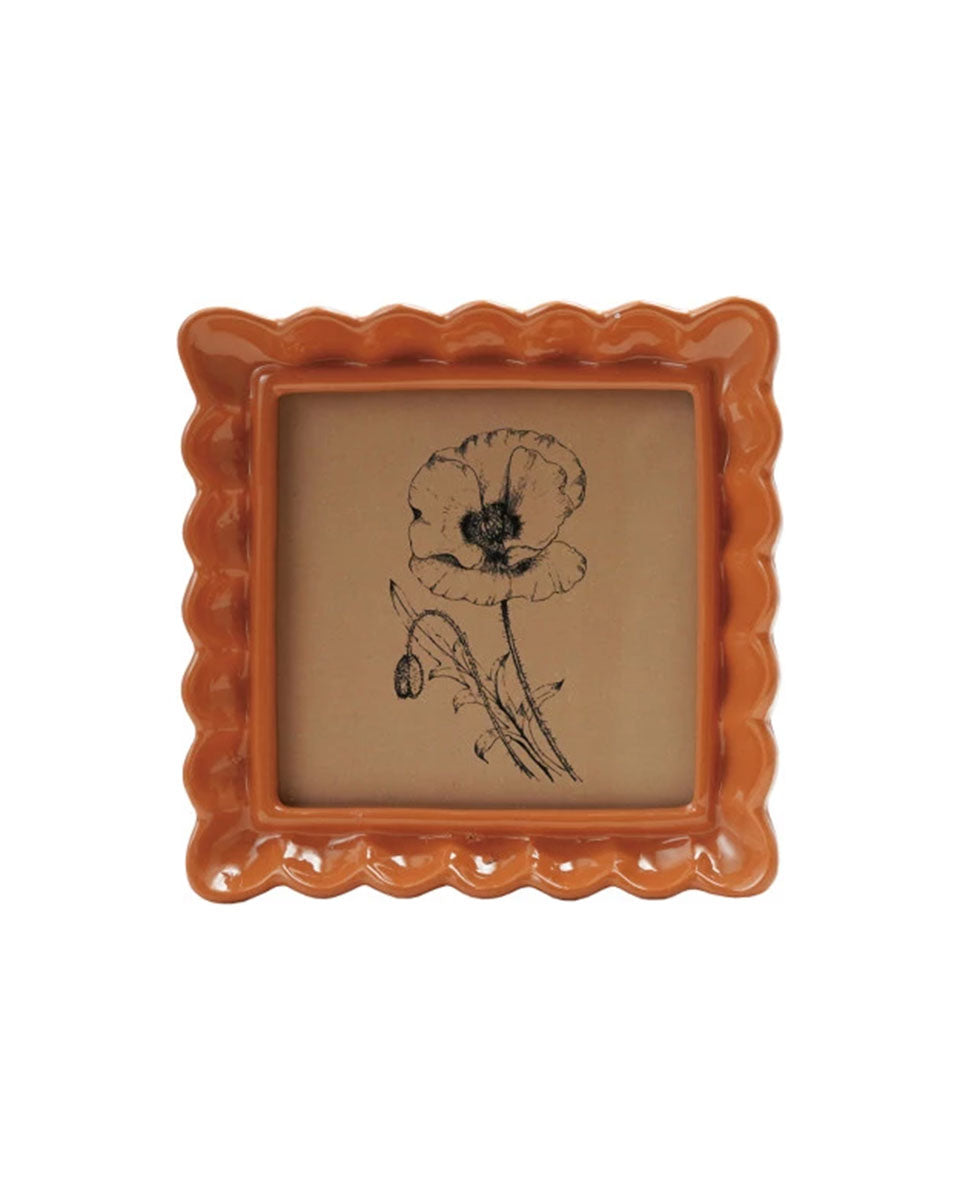 Ruffled Picture Frame - Rust