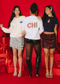 Greetings (Dibs) From Chi Crewneck Sweatshirt - Heather Grey