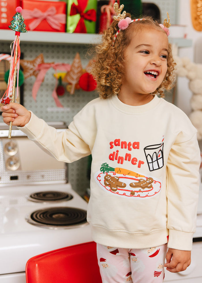 Santa Dinner Oversized Terry Sweatshirt