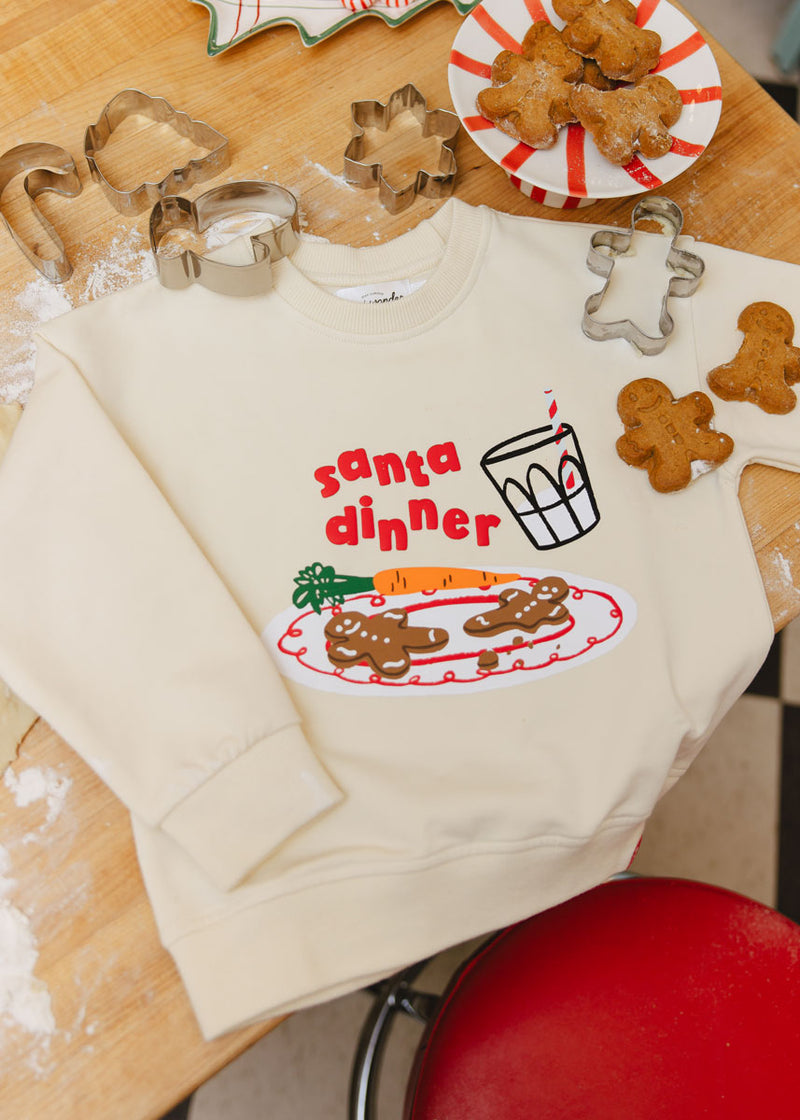 Santa Dinner Oversized Terry Sweatshirt