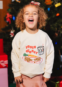 Santa Dinner Oversized Terry Sweatshirt