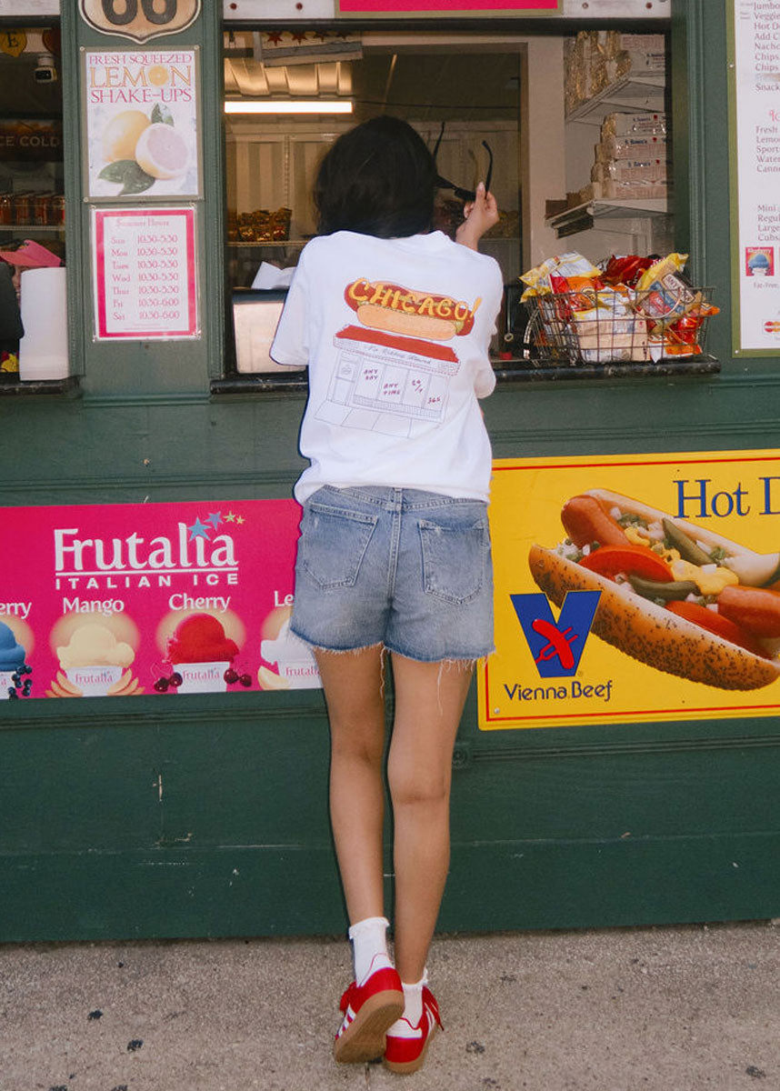 Chicago Hot Dog Stand Oversized Tee