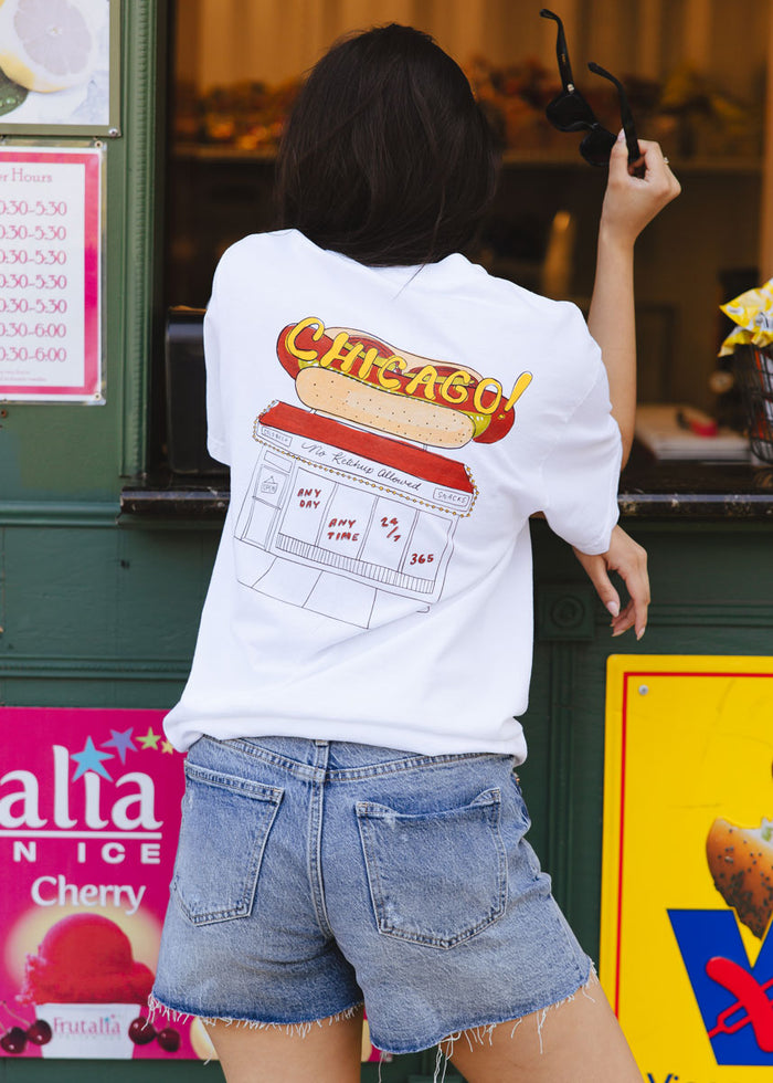 Chicago Hot Dog Stand Oversized Tee