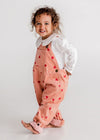 Heart Print Corduroy Overalls