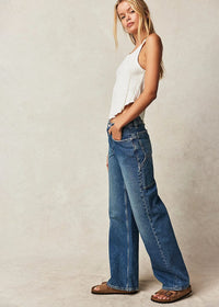 Tinsley Baggy High-Rise Jeans - Hazey Blue