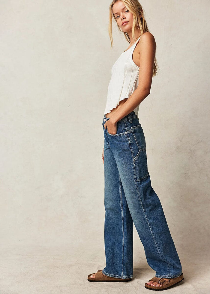 Tinsley Baggy High-Rise Jeans - Hazey Blue