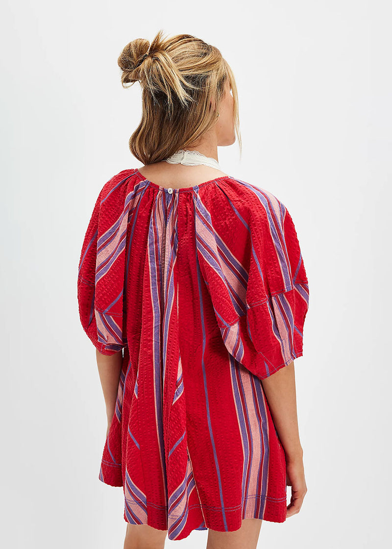 Bop Around Romper - Seaside Stripe Red Combo