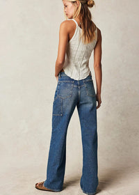 Tinsley Baggy High-Rise Jeans - Hazey Blue