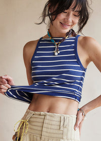 Mia Stripe Tank - Navy Combo