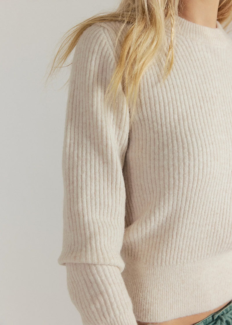 Even After Pullover Top - Almond Milk Heather