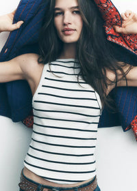 Mia Stripe Tank - Black & White Combo