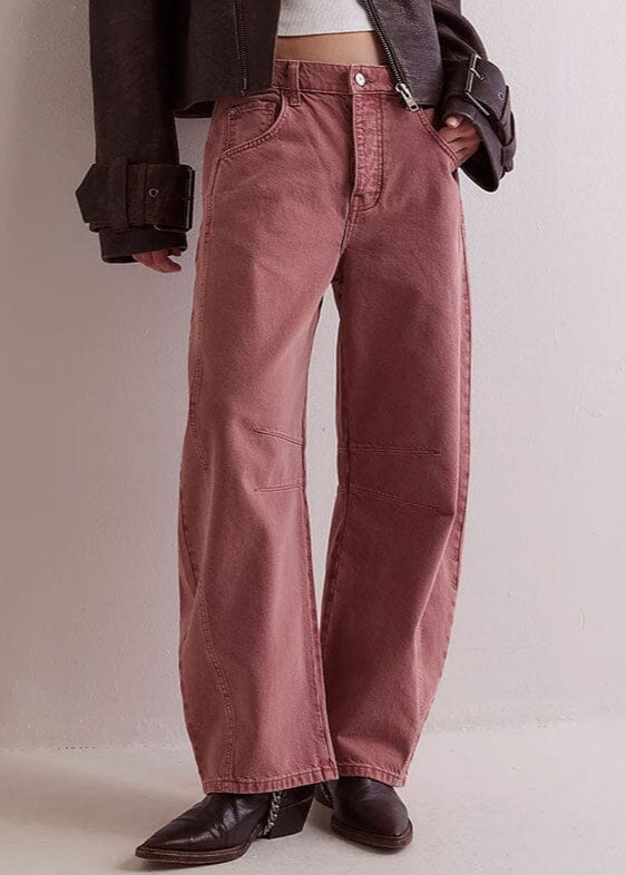 Good Luck Mid Rise Barrel Jeans - Sunsetter