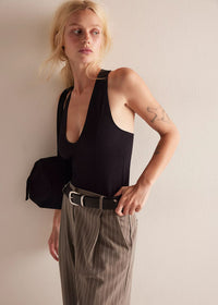 Sleek Plunge Cami - Black