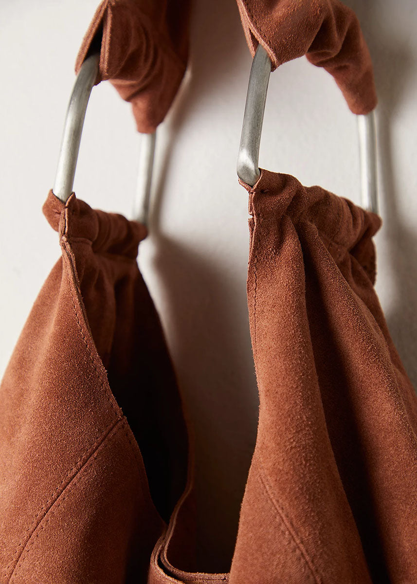 Bobbi Slouch Suede Tote - Saddle