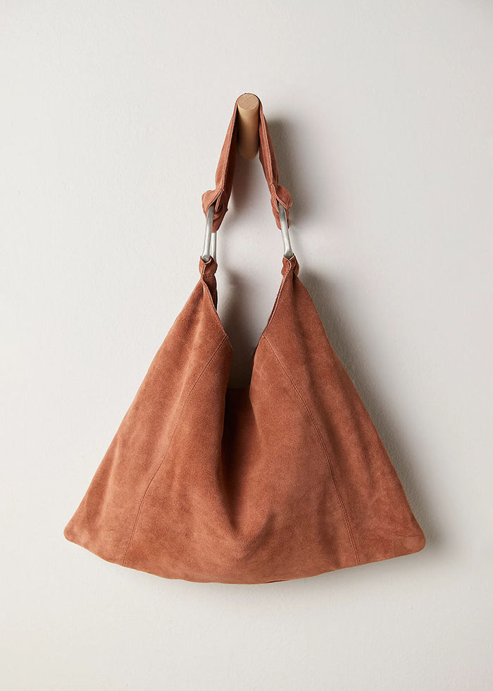 Bobbi Slouch Suede Tote - Saddle