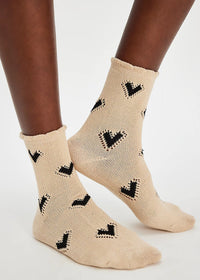Cupids Bow Socks - Brown