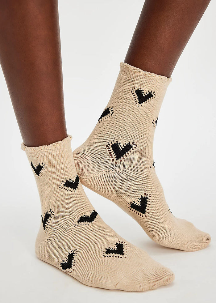 Cupids Bow Socks - Brown