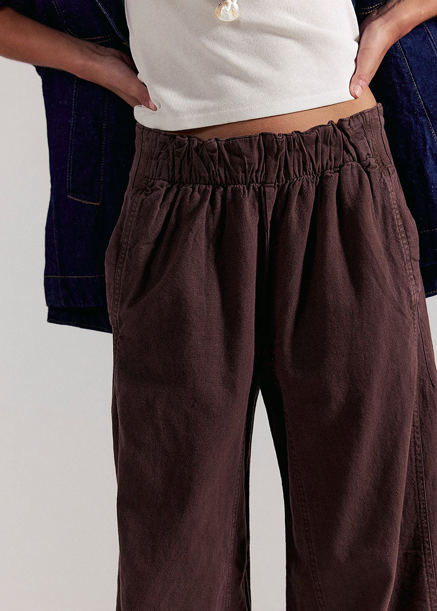 Days End Linen Pull On Pant - Double Espresso