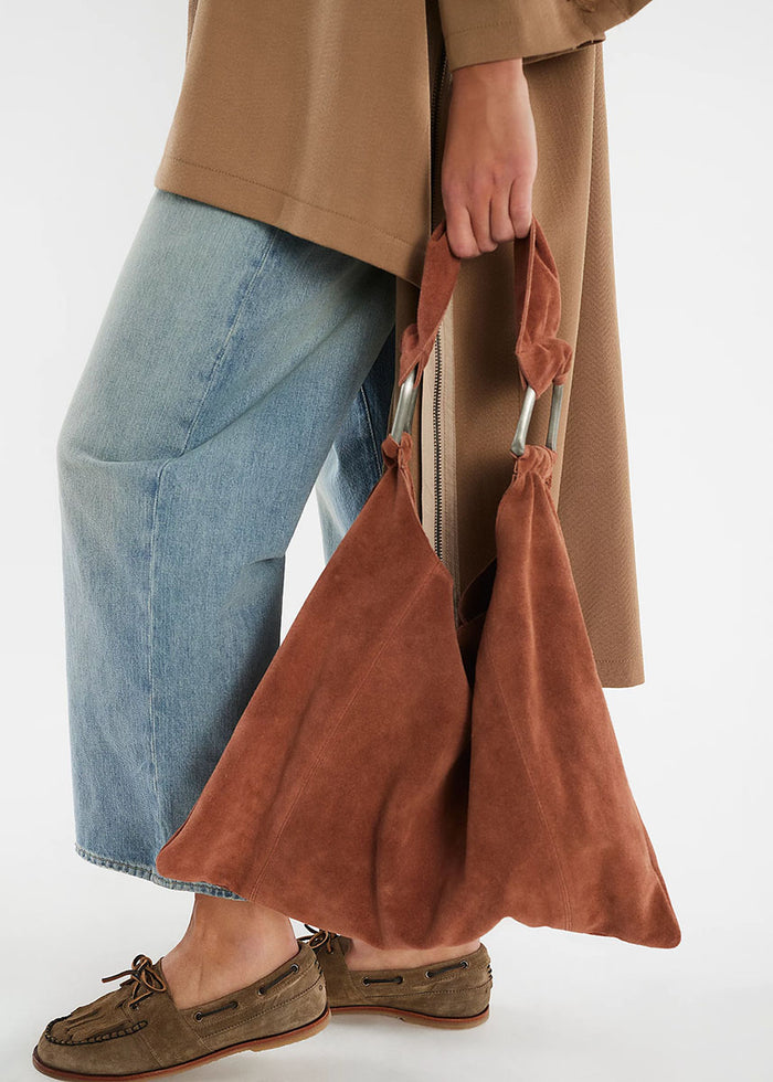 Bobbi Slouch Suede Tote - Saddle