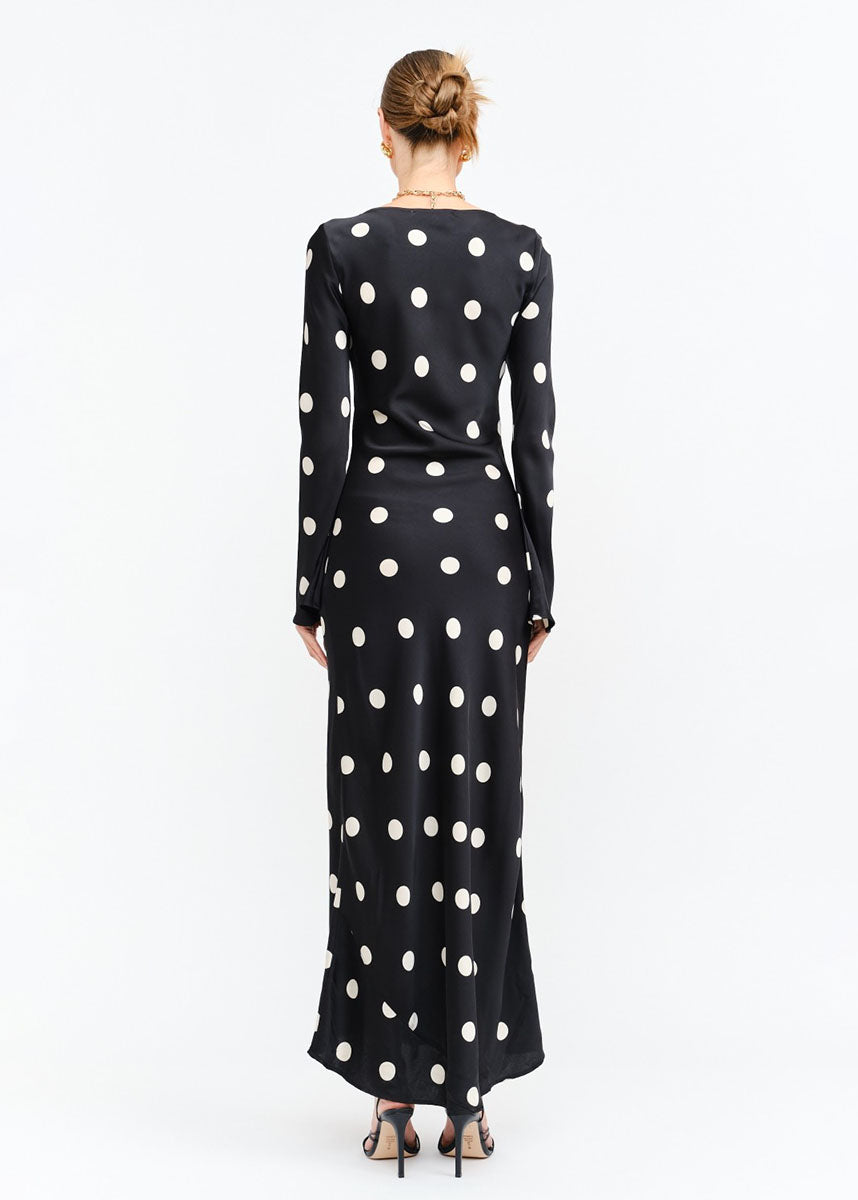 Georgie Polka Dot Dress - Black