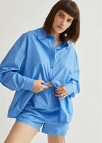 Kaia Oversized Shirt & Shorts Set - Blue