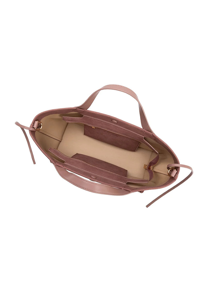 Jill Vegan Suede Tote Bag - Mauve
