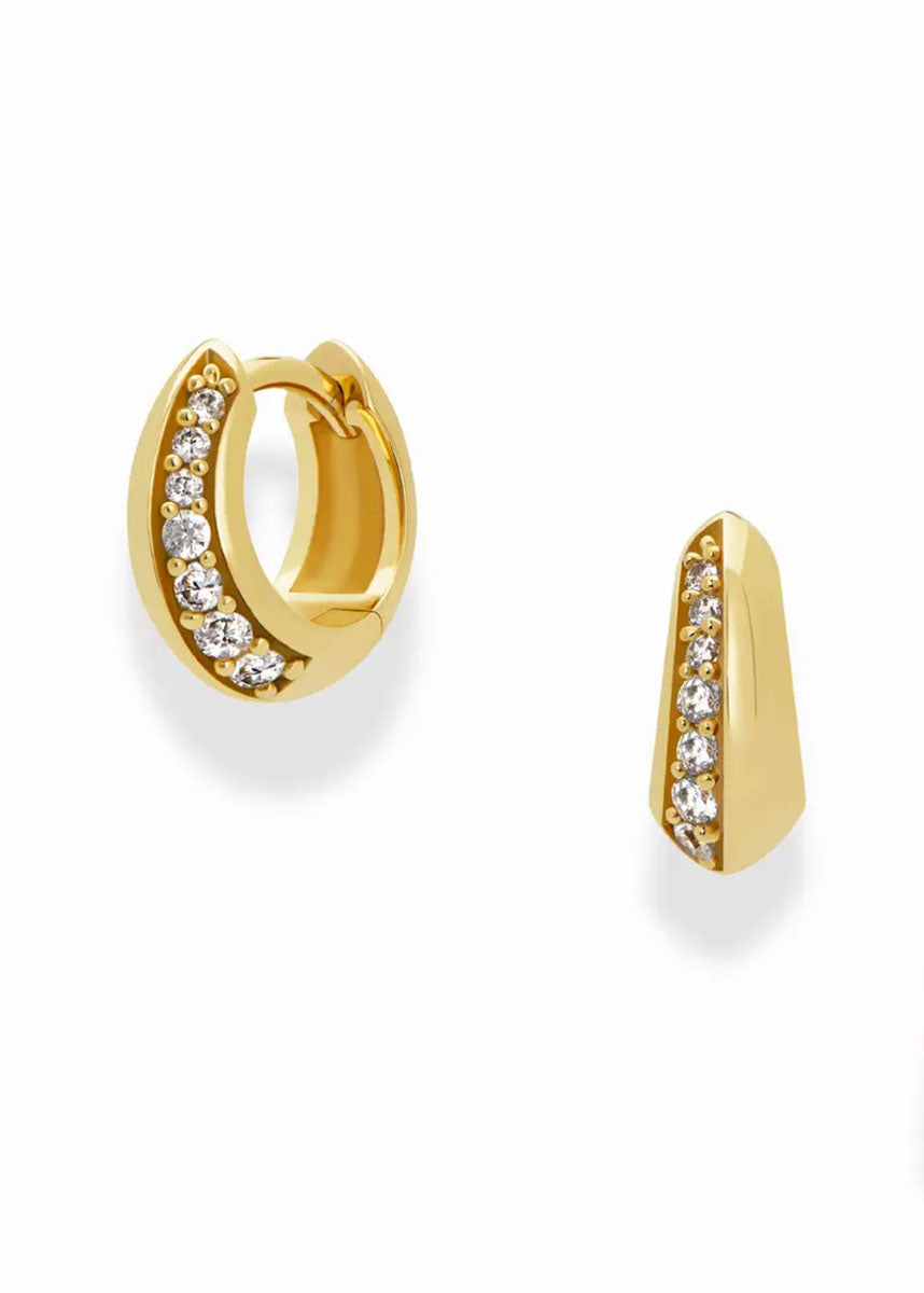 Corey Petite Pave Hoops - Gold