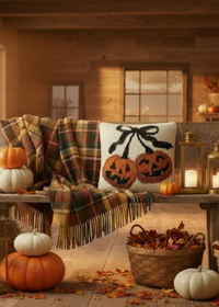 Pumpkin Cherries Hook Pillow