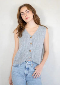 Lani Knit Vest - Heather Grey