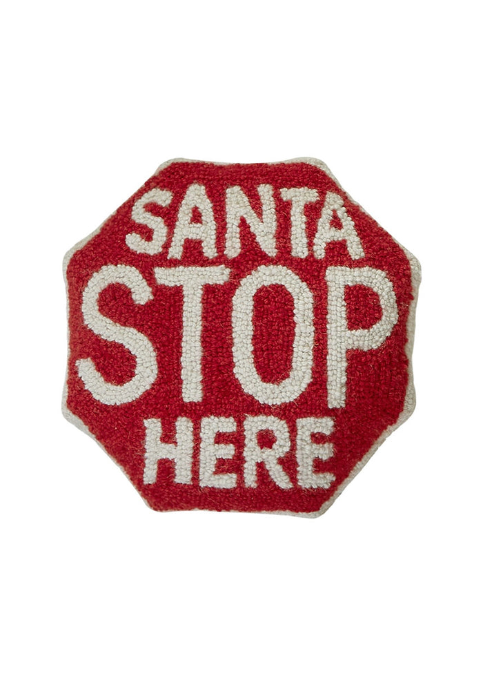 Santa Stop Sign Hook Pillow