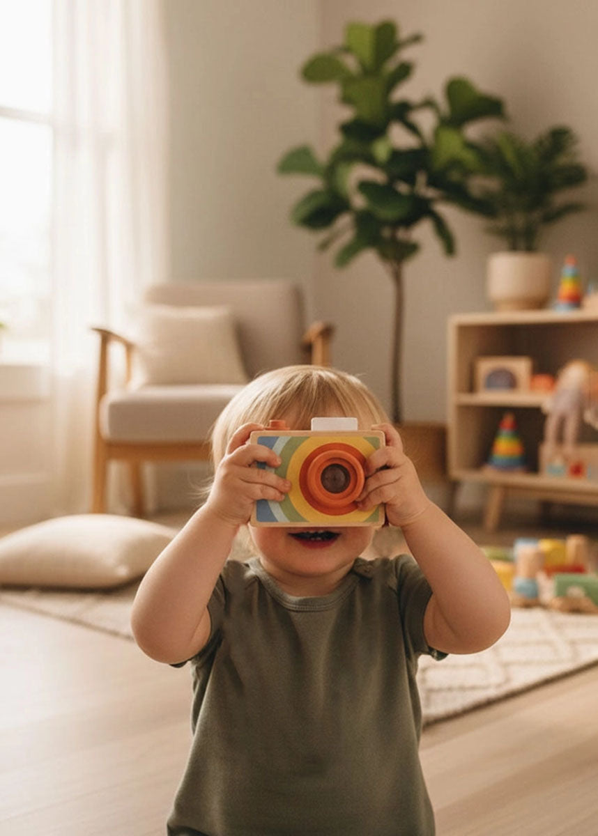 Wooden Rainbow Camera Toy