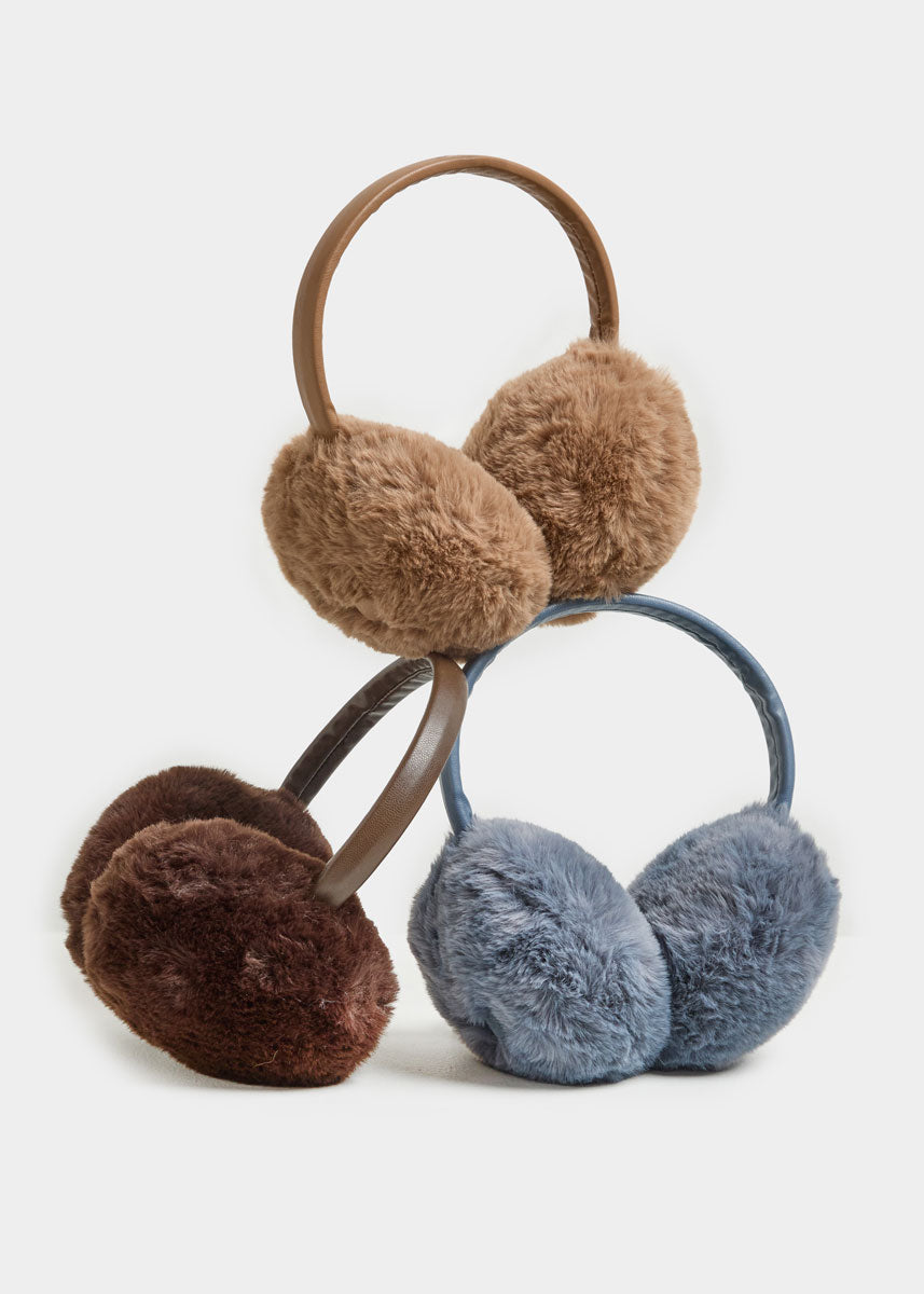 Mad Hatter Faux-Fur Earmuff - Taupe
