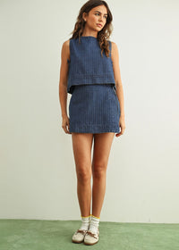 Astrid Mini Skirt - Denim Blue