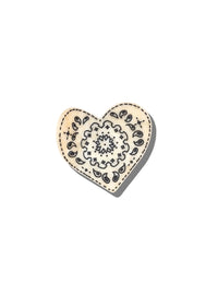 Paisley Heart Claw Clip - Black & White