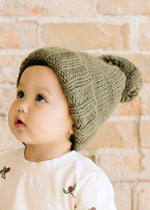 Classic Pom Baby Beanie - Olive